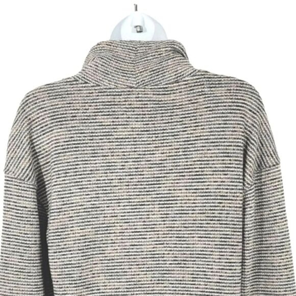 Madewell Textured Cowl Turtleneck Top in Multi Rainbow Rib in Deep Navy Size XXS - Picture 7 of 12